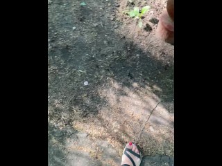 OUTDOOR WALKING AROUND AND TALKING DIRTY. I'M FLASHING WITH MY HUGE NATURAL TITS AND HAIRY_PUSSY.