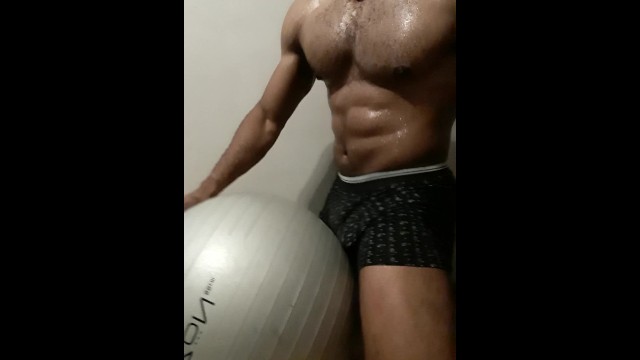 Exercise Ball Fuck - Horny Muscular College Student Fucking Workout Ball Dry Humping - Cum  Handsfree - Pornhub.com