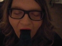 Pov trans girl sucking huge dildo