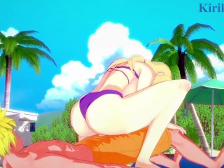 Tsunade and Naruto Uzumaki have intense sex on_the beach. - Naruto Hentai