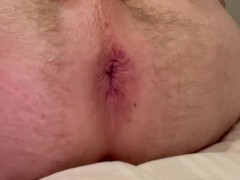 Creampie pushing out loads from tight ass
