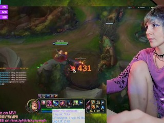 Tricky Nymph Dominates their Leagueof Legends Game LIVE on_Chaturbate!