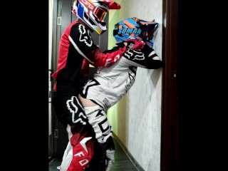 Motorcyclist Fucks A Guy In A Motocross Outfit And Mxhelmet