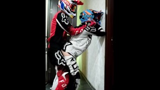 Motocross A Motorcyclist Fucks A Guy Dressed In Motocross Gear And Wearing An Mxhelmet
