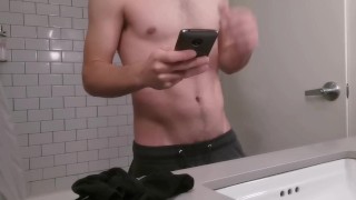 I caught my straight roommate jerking off in our bathroom