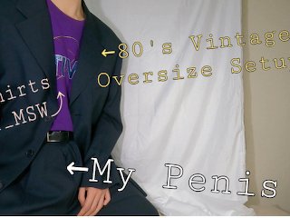【Fashion×Masturbation】インスタグラマーの裏側… 80'S Vintage Oversize Setup + T-Shirts(Brand: Ttt_Msw)+My Penis