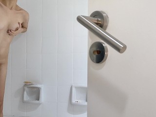 Spying my stepsister's friend masturbating in_the bathroom