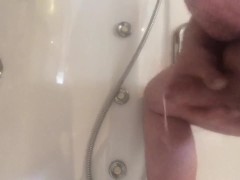 Quick cumshot in shower