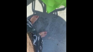 Piss At The PUBLIC POOL Daddy PISSES Himself In SHORTS And All Over His FEET