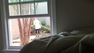 Jerking Off Jerking In Front Of The Window While A Neighbor Is Outside Pt 3