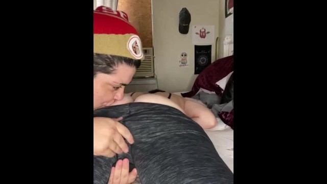 MILF lesbian gets fucked hard from behind
