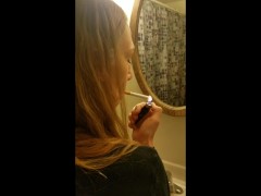 Bathroom Smoking While Getting Fucked From Behind