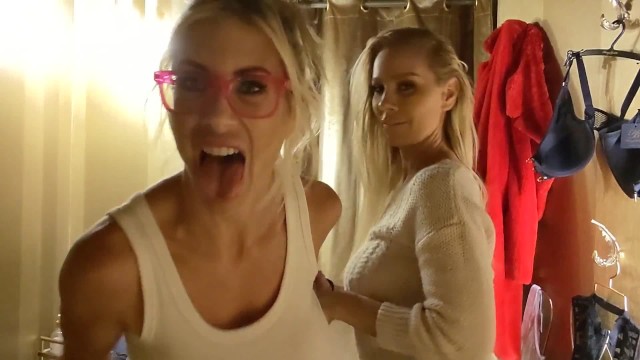 Dressing room public nudity trying on lingerie sexy girls with Puma Swede - Puma Swede, Sandy