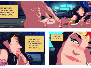 Batman pt. 2 - Superhero Threesome - Batman and Night_wing Fuck wonder Woman_in the Ass and Pussy