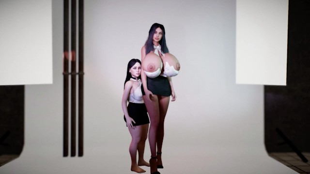 Two Beautiful Models Exchange Height and Boobs - Trait Thief Breast Expansion - Growing Woman