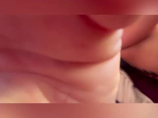 Close_up rubbing cock on my pussy till he cums