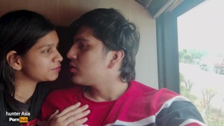 Teenagers In The Bus An Indian Teen Couple Kisses