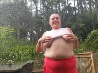 Tarablee Hotz- Naked and Unafraid Part 3- In the Rain_on a Hot Day. Wet T-shirt and Big WetTits