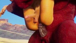 Big Cock In The Sandy Desert Furry Monster Fucks A Slave Girl