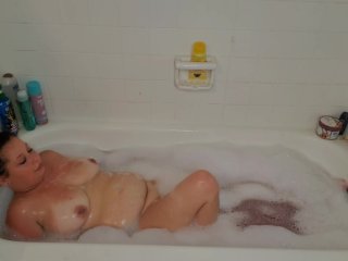 Hot Milf TEASING HerselfDuring Bubble Bath Then SurprisingHusband in Shower