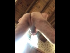 Watch Daddy fuck his fleshlight from between his furry legs