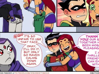 Teen Titans Emotional Sickness PT. #3 - Robin Fuck Ravin while starfirewatch