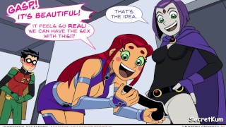 Robin's Threesome With Ravin And Starfire DP Anal Creampie Teen Titans Emotobat Sickness Part 4