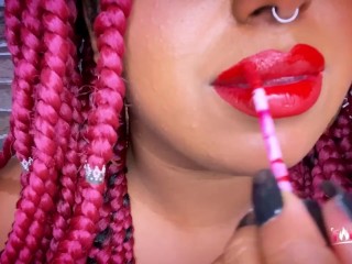 ASMR MOUTH SOUNDS WET BLOWJOB_RED LIPS