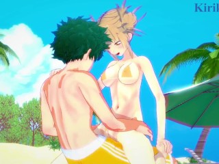 Himiko_Toga and Izuku Midoriya have intense sex on the beach. - My Hero Academia_Hentai