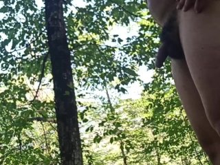 Walking In The Woods Naked. So Hot, Not Even Pee Come Out!