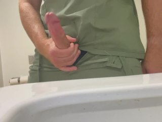 Rn Gets Turned On At Work And Needs To Touch His Cock In The Hospital Staff Washroom