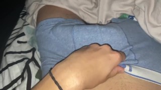 Watch me playing with my dick in my underwear