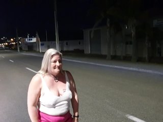 NZ MILF Slut and Master Pissing onThe Road and on Her for_Steve