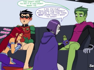 Teen Titans Emotional Sickness pt. 6 - Full swap Orgy at_the Tower HQ
