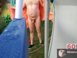 #24 while having a PUBLIC SHOWER the Milf SPY ME Secretly from the_KORN FIELD_60FPS