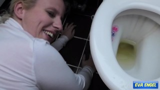 Doggystyle On The Toilet EVA ENGEL Has A Pervy Piss And Fuck Session With Stepdad