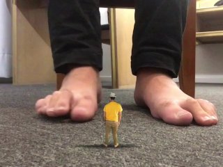 Huge Giant Feet - Tiny Mant Under The Table - Manlyfoot - Stepdad Shrunk Me Down - 🦶 🧍🏼‍♂️