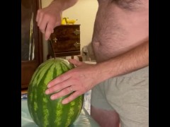 Hairy Dad Bod Fucks a Watermelon First Time!