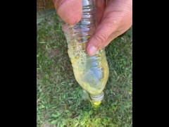 (Requested) Outside bottle piss little dick