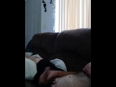 Laying on the couch Cumming