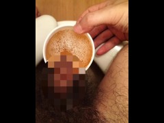 Hairy Japanese uncircumcised penis Morning pee