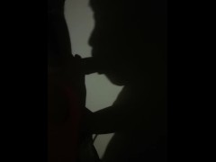 my girlfriend handjob and suck my dick (shadow play) ♥️