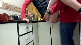 My Best Friend fucking my wife in the kitchen while i have to watch