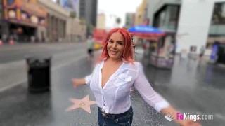 Redhead mom shows herself in Hollywood and gets a hard shafting!