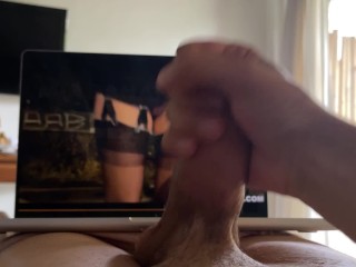 Horny Guy jerks off his thick dick on a_French Porn. Heavy breathing and_Moaning.