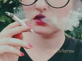 Quickly Smoking In Nature, So That My Slut Ate The Ash From The Cigarette As Soon As Possible