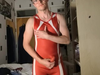 Cheeky Brit Edging in Asics Wrestling Singlet