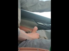 Johnholmesjunior in very risky public solo show while driving down highway on vacation part 3 CUM
