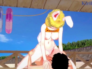 Carrot and Monkey D.Luffy have intense_sex on the beach. - One Piece Hentai