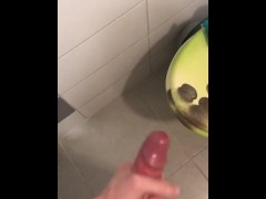 Lubed up loud sloppy handjob till i cum all over the wall